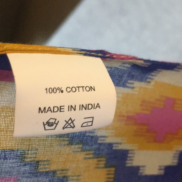 AZTEC Southwest Tribal Design 100% Pure Cotton Versatile Colorful X Large Scarf - Picture 14 of 14